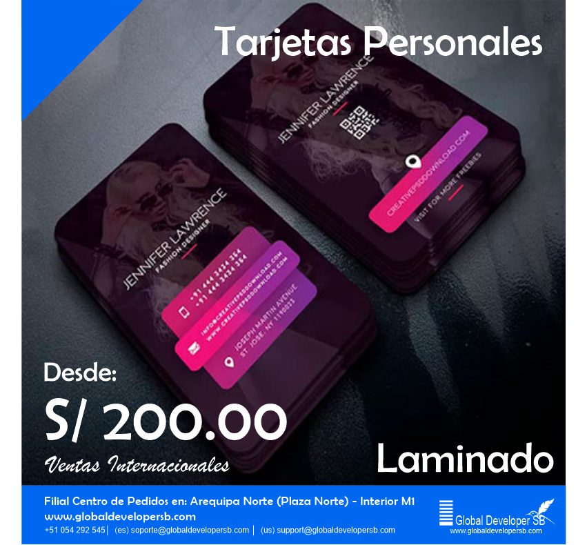 Tarjestas Personales - Laminado