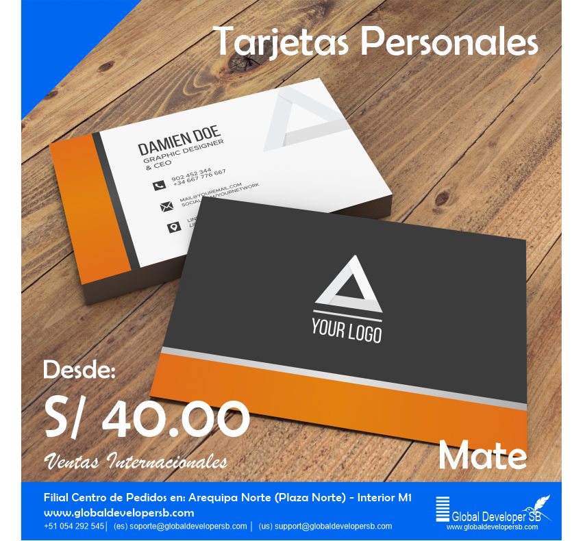 Tarjetas Personales - Mate 